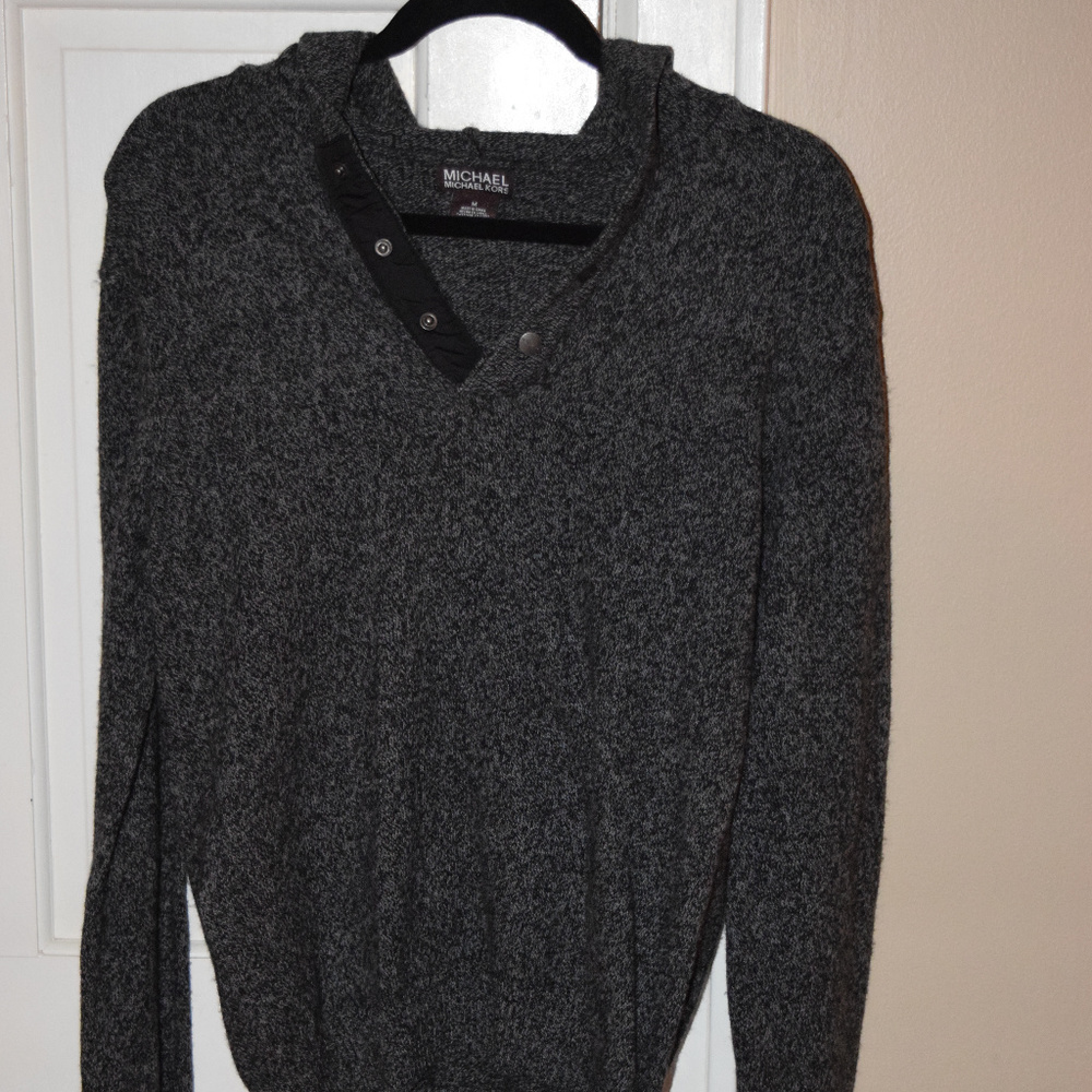 Michael Kors peppered grey hooded sweater